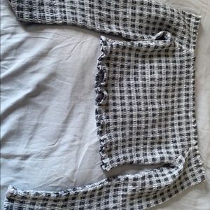 Off the shoulder tube top with sleeves